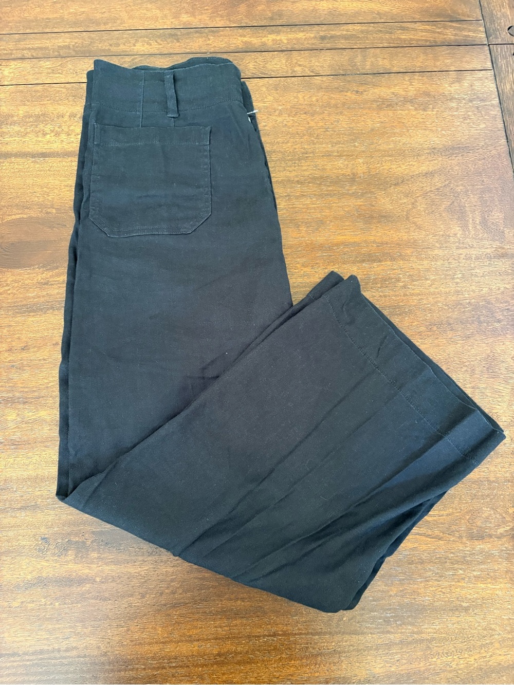 Anthropologie Maeve The Collette Pants Black 31 (32W)Cropped Linen Viscose Blend - Picture 4 of 13